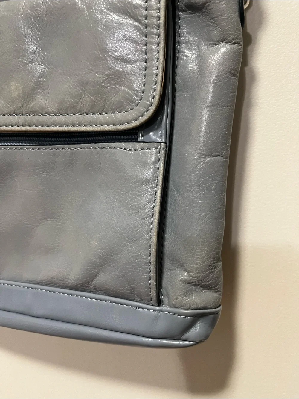 GUC Giani Bernini Leather Crossbody Bag Gray Blue